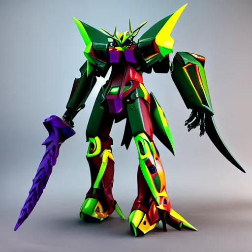 Image similar to deathscythe custom sazabi custom, by alex pardee, 3 d, 8 k hd resolution, highly saturated colors