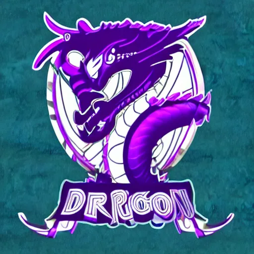 Prompt: a logo of girls robototechnic team called purple dragons, digital art