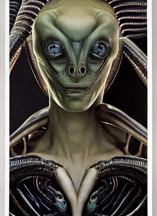 Image similar to alien portrait, annie leibovitz, patrick woodroffe