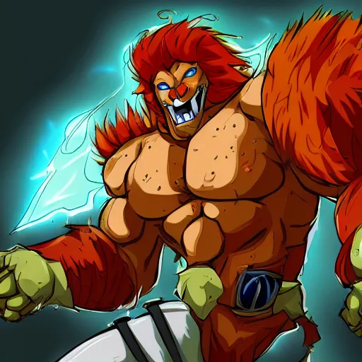 Image similar to Lion-O, lord of the thundercats, pixiv masterpiece