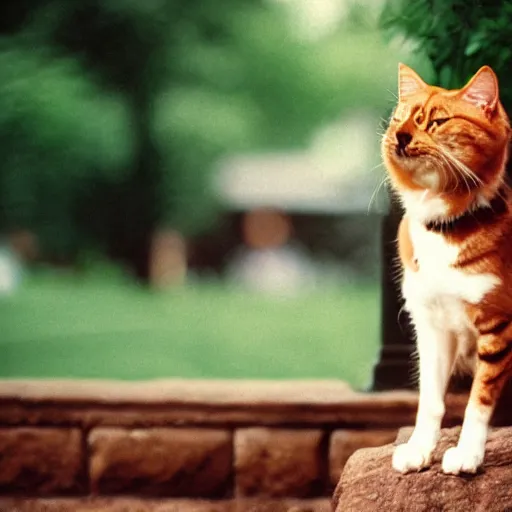 Image similar to a dog and a cat, professional photography, cinestill, bokeh, kodak film stock