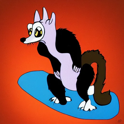 Prompt: a marten animal cartoon character, day of the tentacle style