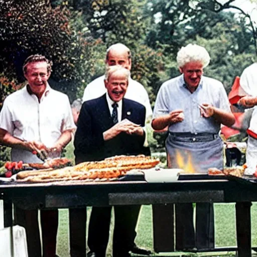 Image similar to usa presidents all having a bbq together