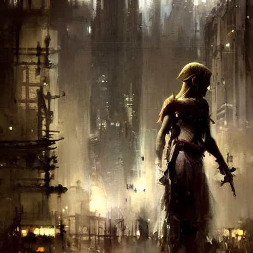 Prompt: princess zelda jeremy mann painting