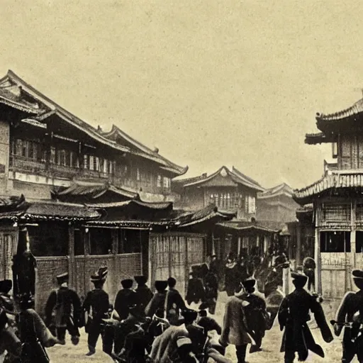 Prompt: Shanghai and the opium war in 1894