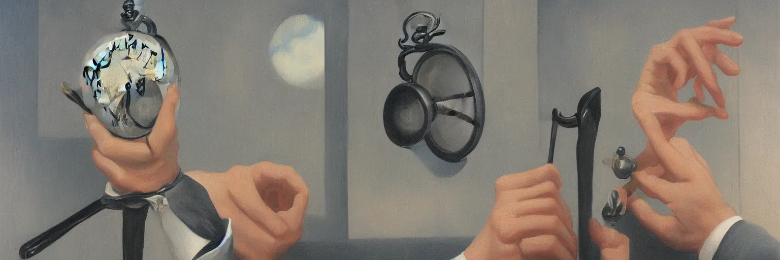 Image similar to pocket watch painting magritte