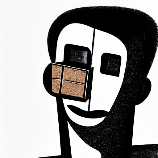 Image similar to book illustration of a chocolate bar crying because he has been split in half, book illustration, monochromatic, white background, black and white image