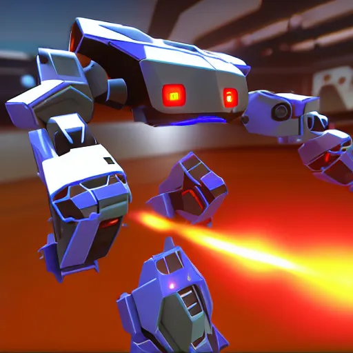 Image similar to screenshot from the game robocraft of a railgun bot, 8 k resolution