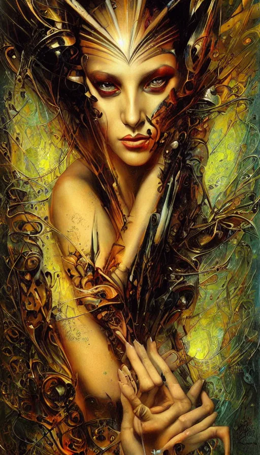 Image similar to techno artwork, by karol bak