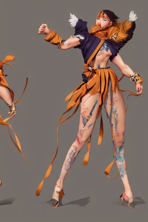 Image similar to Fashionable street fighter character with bird-like features, concept art by Jason Chan and Willian Murai, 8k, unreal engine