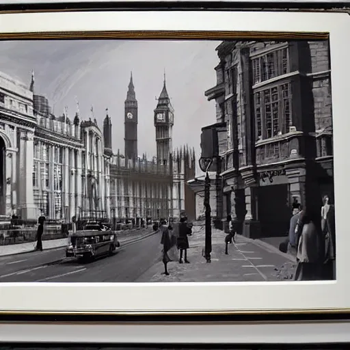 Image similar to london in 1 9 6 0, painting photorealistic, dynamic light, ultra detailed, cinematic