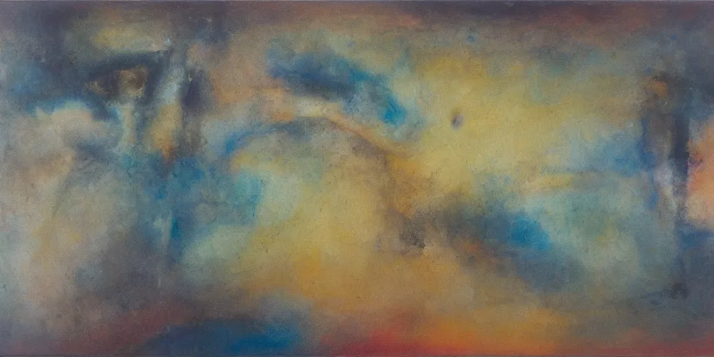 Prompt: the inner structure of quantum reality waves. Oil on canvas. Modern painting. Zao Wou-ki.
