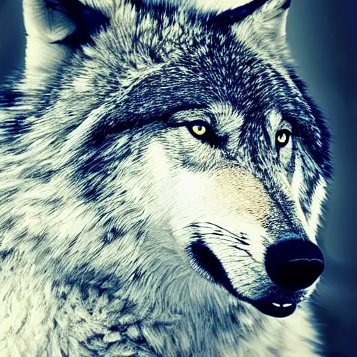 Image similar to wolf made of diamond