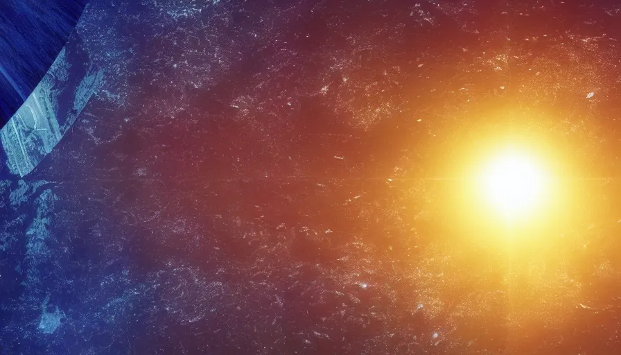 Prompt: hexagon blocking sun, in space, earth visible below, trending on art station, 8 k, octane render