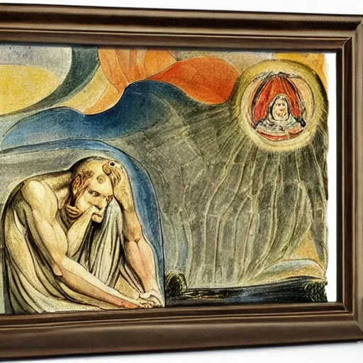 Prompt: disasterpiece days of noah by william blake