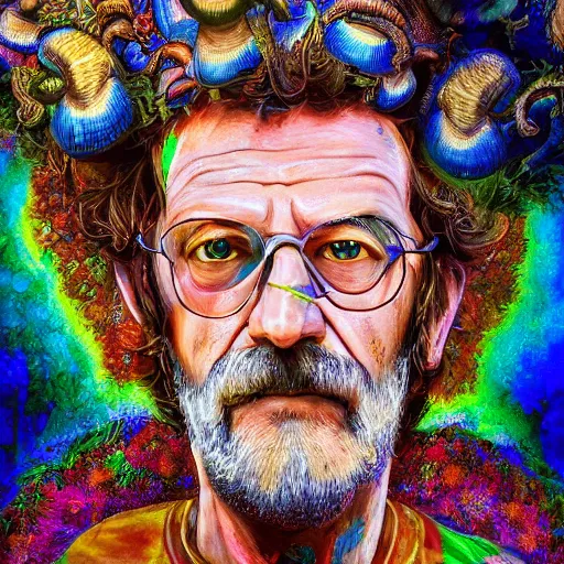 portrait of terence McKenna with a mushroom as his | Stable Diffusion ...