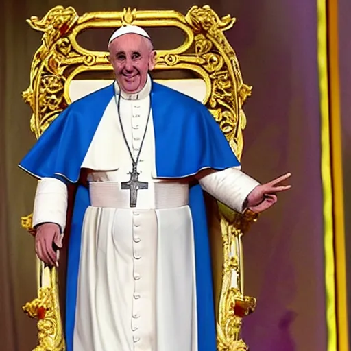 Image similar to Pope Francis winning Rupaul drag race