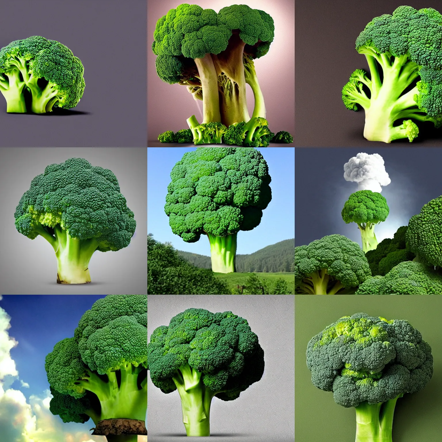 Prompt: Broccoli mushroom cloud