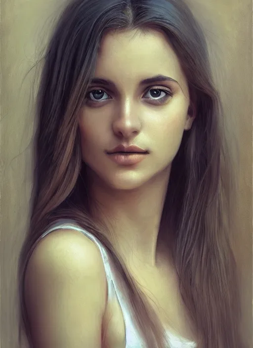 Image similar to portrait of a gorgeous young woman in the style of stefan kostic, flickr, realistic photo, sharp focus, 8k high definition, insanely detailed, intricate, elegant