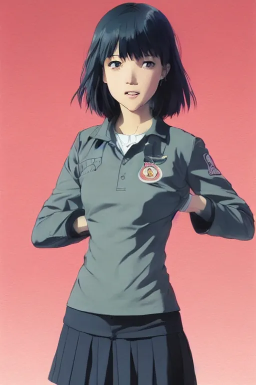 Prompt: a cute girl wearing school uniform standing in the city, really good looking face!!, realistic shaded perfect face, fine details, anime, realistic shaded lighting poster by ilya kuvshinov katsuhiro otomo ghost - in - the - shell, magali villeneuve, artgerm, jeremy lipkin and michael garmash and rob reyt