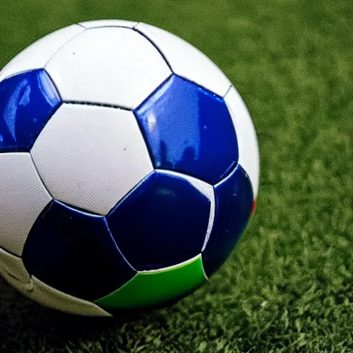 Prompt: a soccer ball with italian flag on it