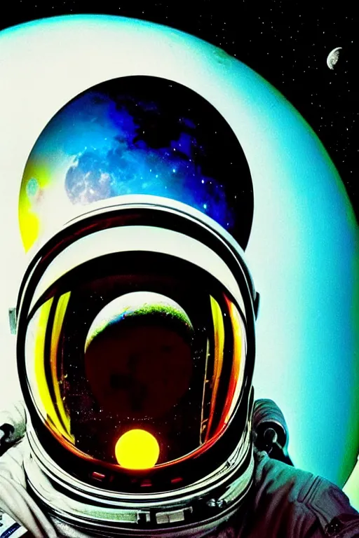 Prompt: extremely detailed portrait of space astronaut, wearing gloves, holds iphone, iphone visible, iphone in hand, reflection of the moon in visor, alien looking over shoulder from behind, extreme close shot, dramatic backlight, award winning photo by david lachapelle