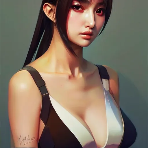 Image similar to a beautiful young japanese natalie portman alluring instagram model in crop top, large chest, by guweiz and wlop and ilya kuvshinov and artgerm, symmetrical eyes, aesthetic, gorgeous, stunning, alluring, attractive, artstation, deviantart, pinterest, digital art