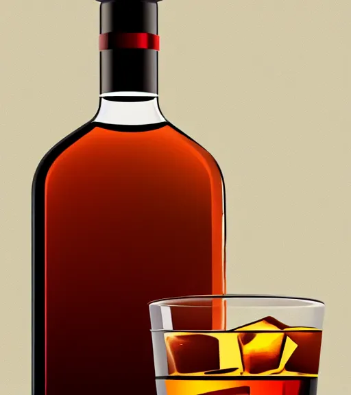 Image similar to icon stylized minimalist whiskey bottle!, loftis, cory behance hd by jesper ejsing, by rhads, makoto shinkai and lois van baarle, ilya kuvshinov, rossdraws global illumination