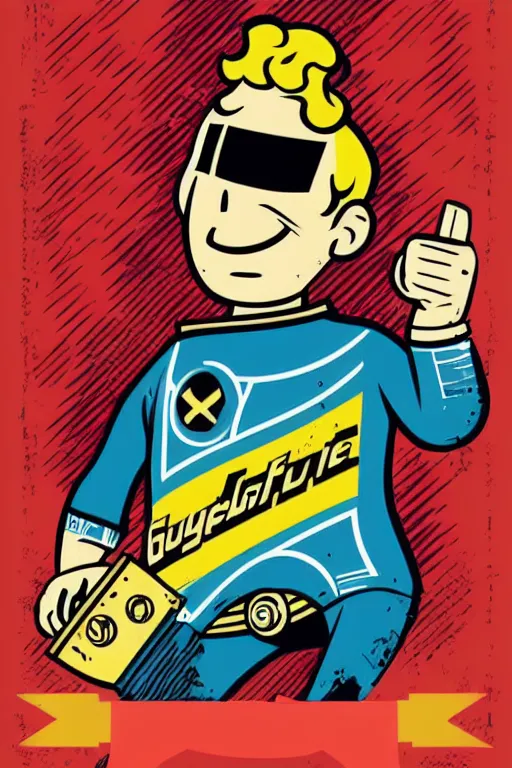 Image similar to fallout 7 6 retro futurist illustration art by butcher billy, sticker, colorful, illustration, highly detailed, simple, smooth and clean vector curves, no jagged lines, vector art, smooth andy warhol style