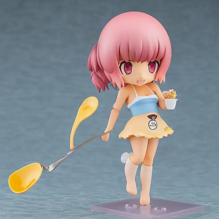 Image similar to Doja Cat, An anime Nendoroid of Doja Cat, figurine holding a spoon, detailed product photo