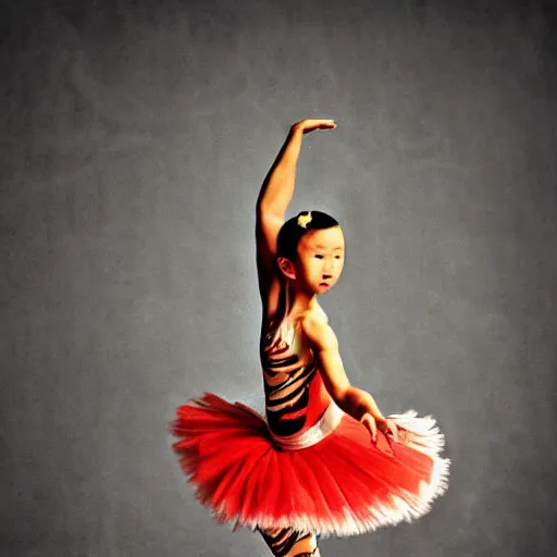 Image similar to a tiger ballerina, award winning photograph, ESPN, Olympics, 60mm by goatonastik