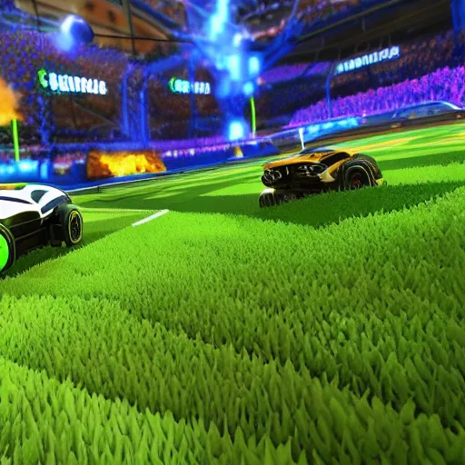 Image similar to cannabis leaf plays rocket league, highly detailed, 8 k