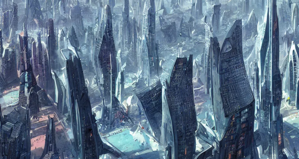 Prompt: a large futuristic city