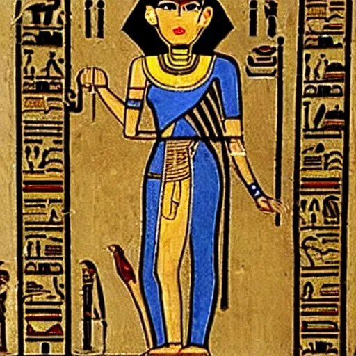 Image similar to ancient egyptian pharaonic art of a woman