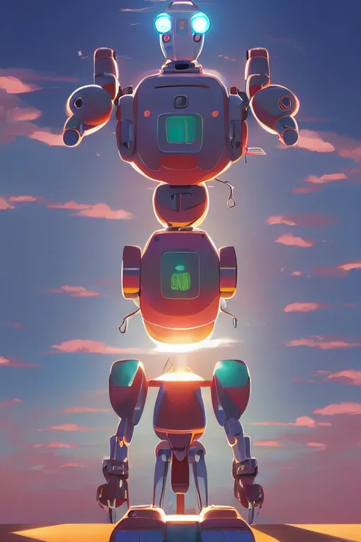 Image similar to metabots medabots medarotto medarot robot minimalist comics, behance hd by jesper ejsing, by rhads, makoto shinkai and lois van baarle, ilya kuvshinov, rossdraws global illumination ray tracing hdr radiating a glowing aura