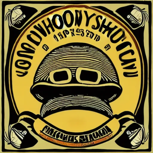 Prompt: spencers shroomery logo. mushroom theme, transcendent style, by aaron draplin