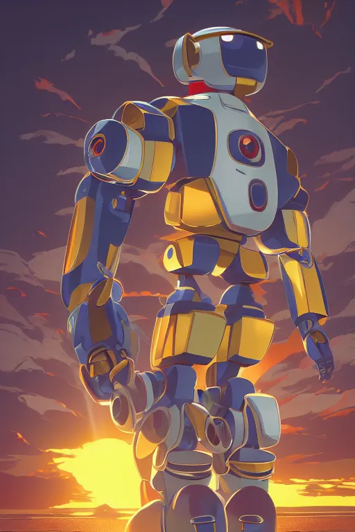 Image similar to metabots medabots medarotto medarot robot minimalist comics, behance hd by jesper ejsing, by rhads, makoto shinkai and lois van baarle, ilya kuvshinov, rossdraws global illumination ray tracing hdr radiating a glowing aura