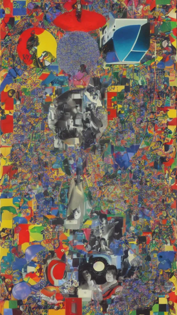 Image similar to the future, mixed media, esoteric, wallpaper, by tadanori yokoo, nam june paik, mariko mori