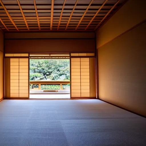 Image similar to interior of a grand japanese house