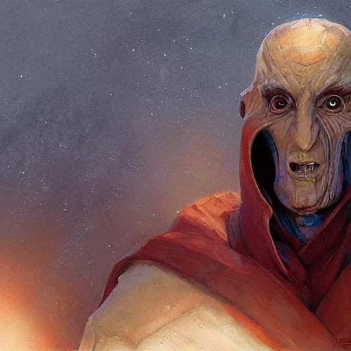 Image similar to concept art viceroy nute gunray from star wars prequels by greg rutkowski