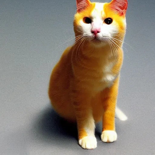 Image similar to a stupid white and orange cat.