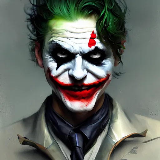 Image similar to joker, paint by Wenjun Lin