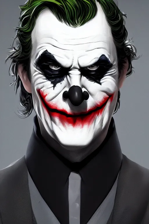 Image similar to Joker wearing vader's suit, full character, artstation, highly detailed, highly realistic