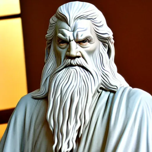 Image similar to gandalf as a greek marble statue