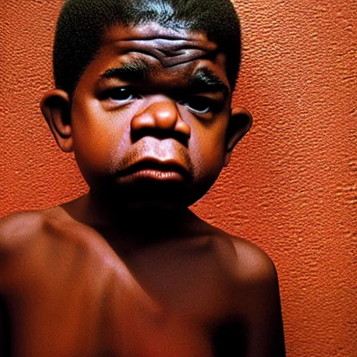 Image similar to uhd photorealisitc candid photo of six foot tall gary coleman. correct face, accurate face. photo by annie leibowitz and steve mccurry