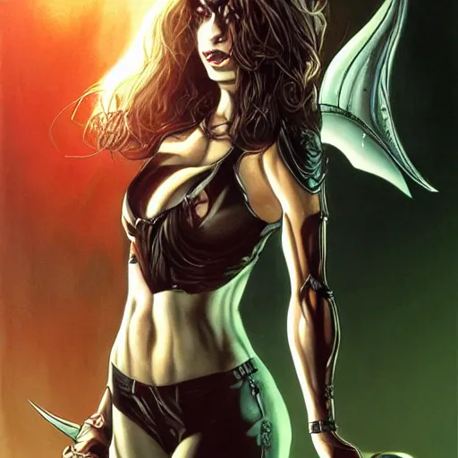 Prompt: witchblade by michael turner