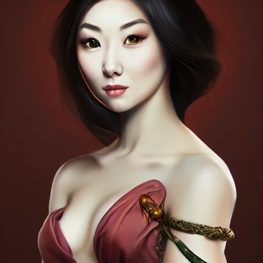 Image similar to beautiful women with oriental faces, character portrait, sharp, digital matte painting, by asher brown durand, trending on artstation