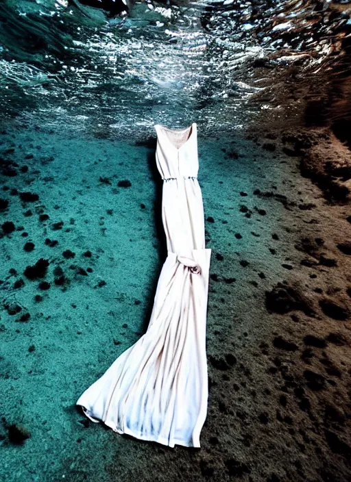 Image similar to long female dress abandoned on the bottom of the sea