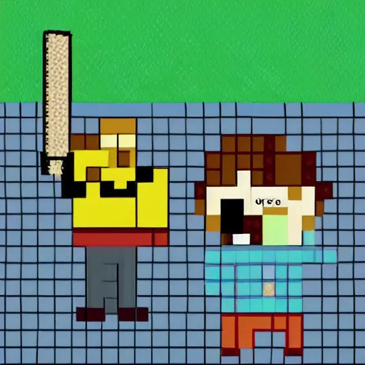 Image similar to a scene from breaking bad in 8 - bit pixel art