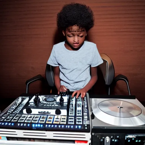 Image similar to young black boy as a DJ